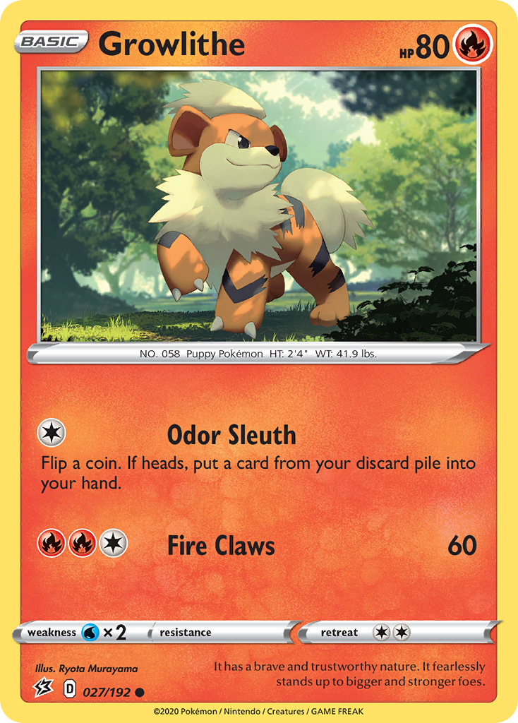 Growlithe - 27/192 - Rebel Clash SWSH2 - Common