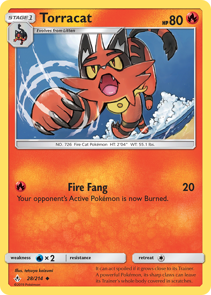 Torracat - 28/214 - Unbroken Bonds SM10 - Uncommon