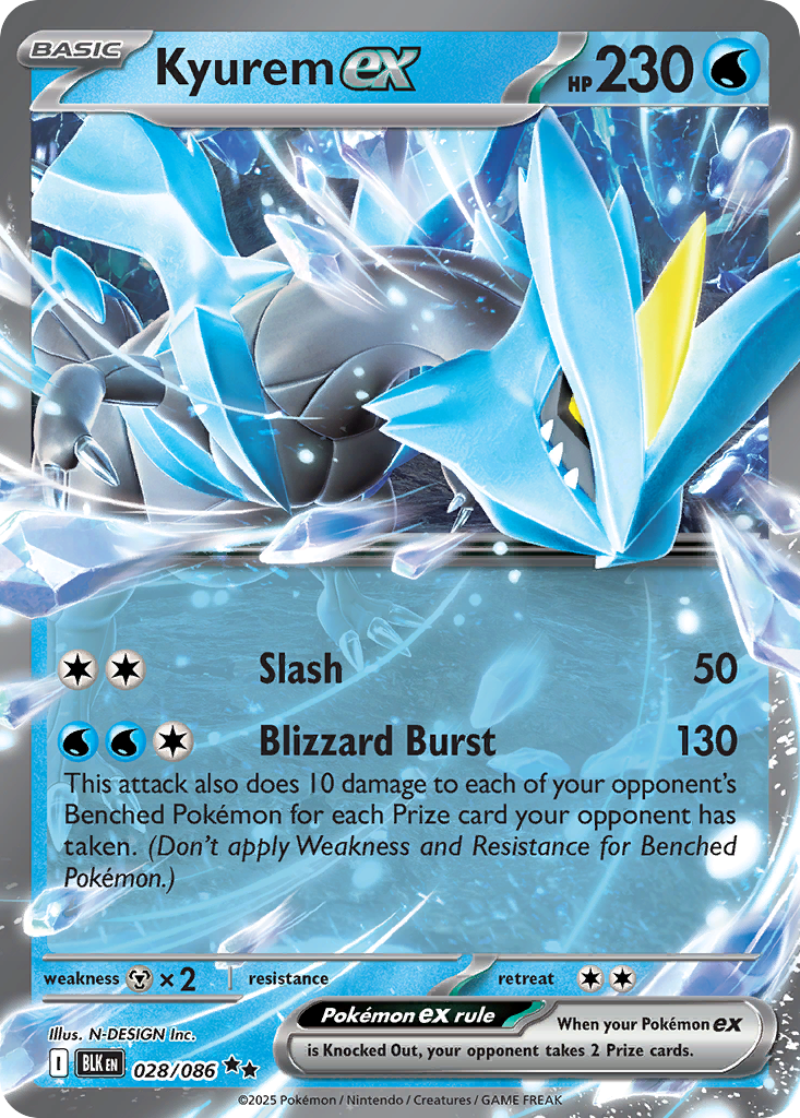 Kyurem ex - 28/86 - Black Bolt ZSV10PT5 - Double Rare