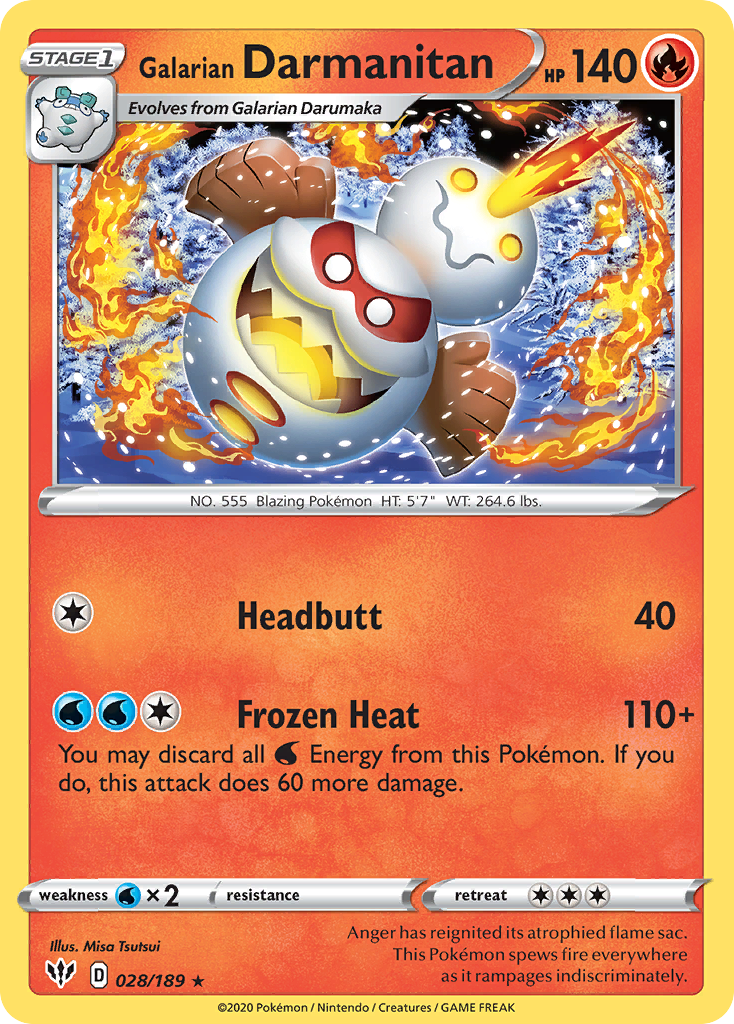 Galarian Darmanitan - 28/189 - Darkness Ablaze SWSH3 - Rare