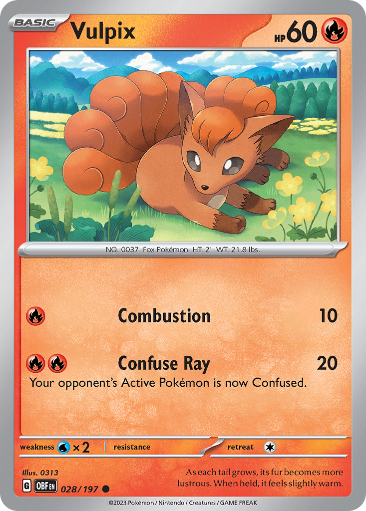 Vulpix - 28/197 - Obsidian Flames SV3 - Common