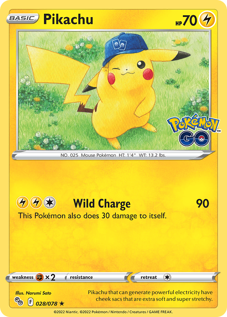 Pikachu - 28/78 - Pokémon GO PGO - Rare Holo