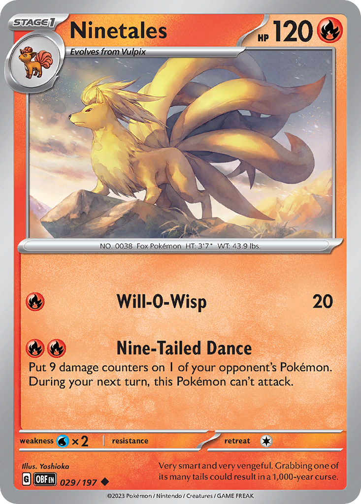 Ninetales - 29/197 - Obsidian Flames SV3 - Uncommon