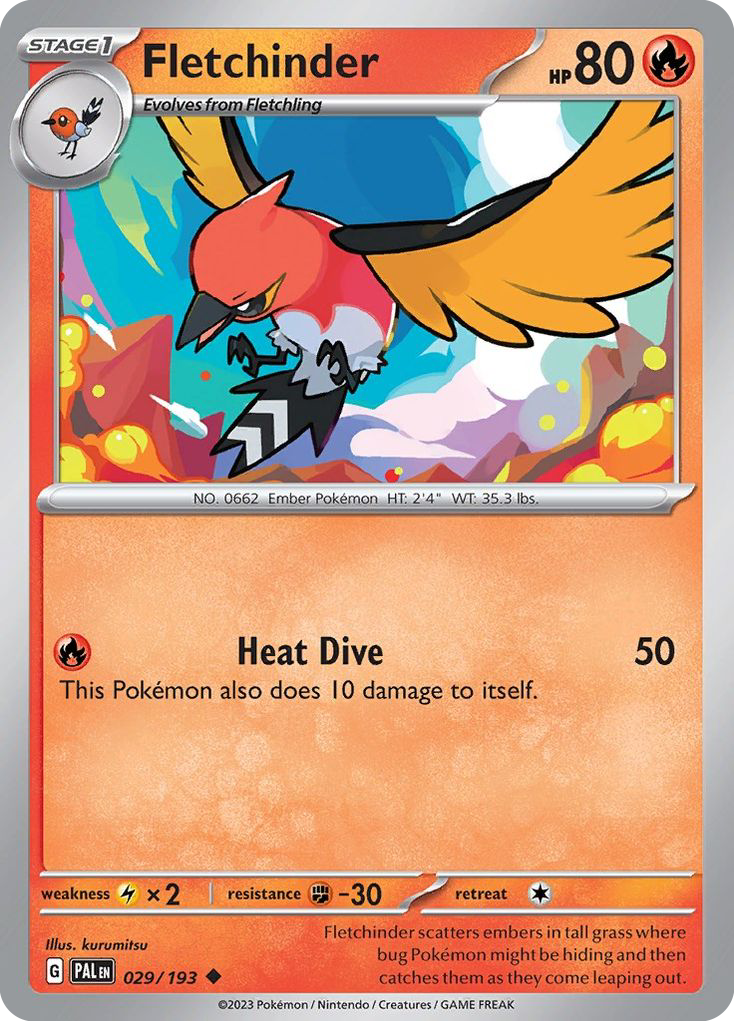 Fletchinder - 29/193 - Paldea Evolved SV2 - Uncommon