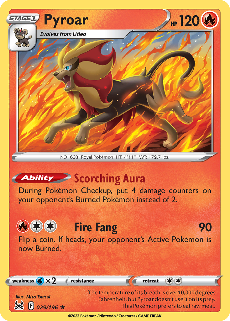 Pyroar - 29/196 - Lost Origin SWSH11 - Rare Holo