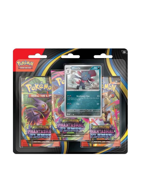 Pokemon TCG: Phantasmal Flames - 3 Booster Blister INGLES (Mega Evolutions)