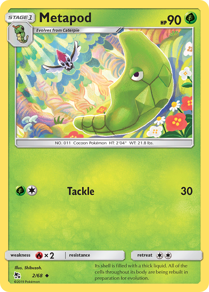 Metapod - 2/68 - Hidden Fates SM115 - Uncommon