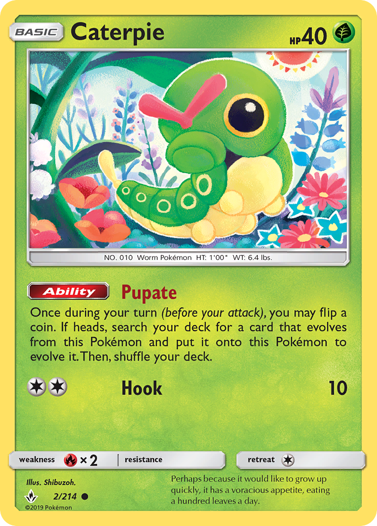 Caterpie - 2/214 - Unbroken Bonds SM10 - Common