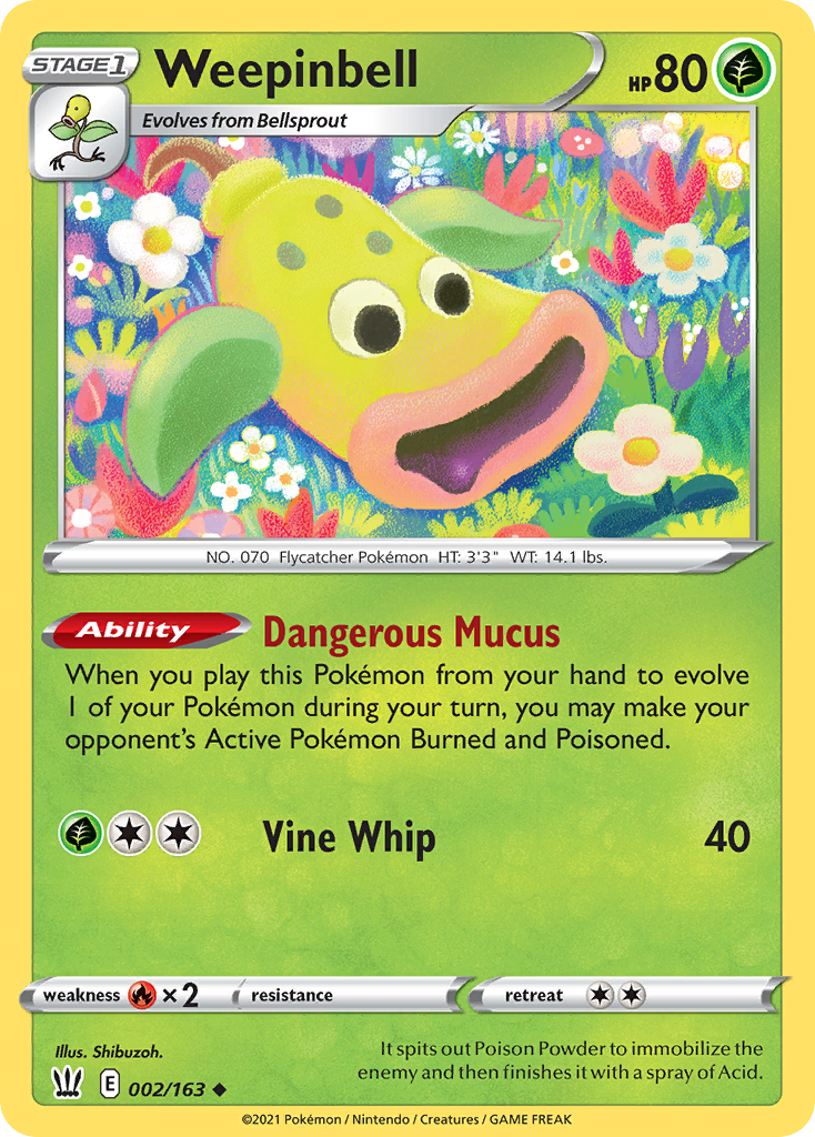 Weepinbell - 2/163 - Battle Styles SWSH5 - Uncommon