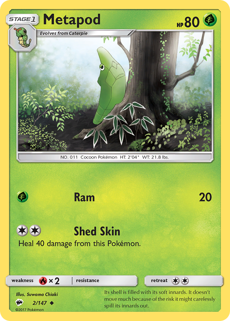 Metapod - 2/147 - Burning Shadows SM3 - Uncommon
