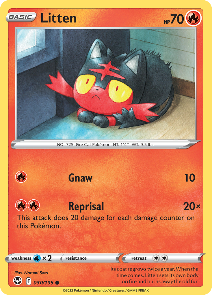 Litten - 30/195 - Silver Tempest SWSH12 - Common