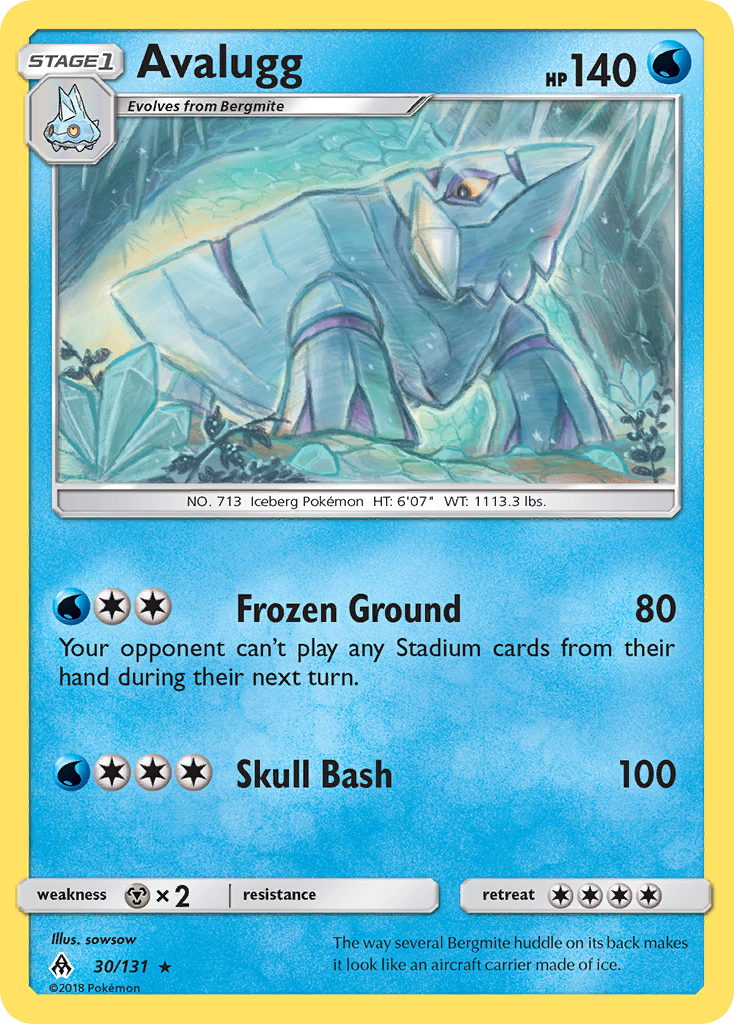 Avalugg - 30/131 - Forbidden Light SM6 - Rare