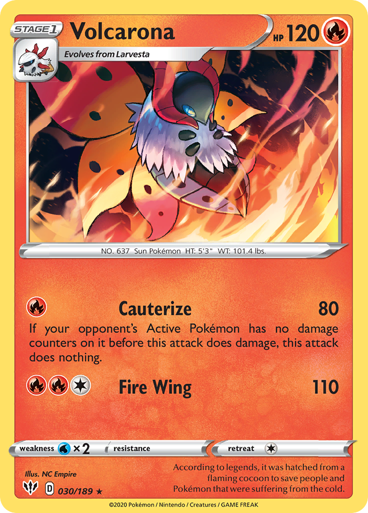 Volcarona - 30/189 - Darkness Ablaze SWSH3 - Rare