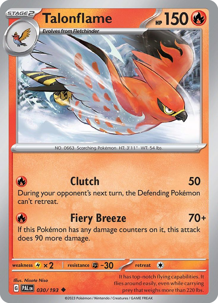 Talonflame - 30/193 - Paldea Evolved SV2 - Uncommon