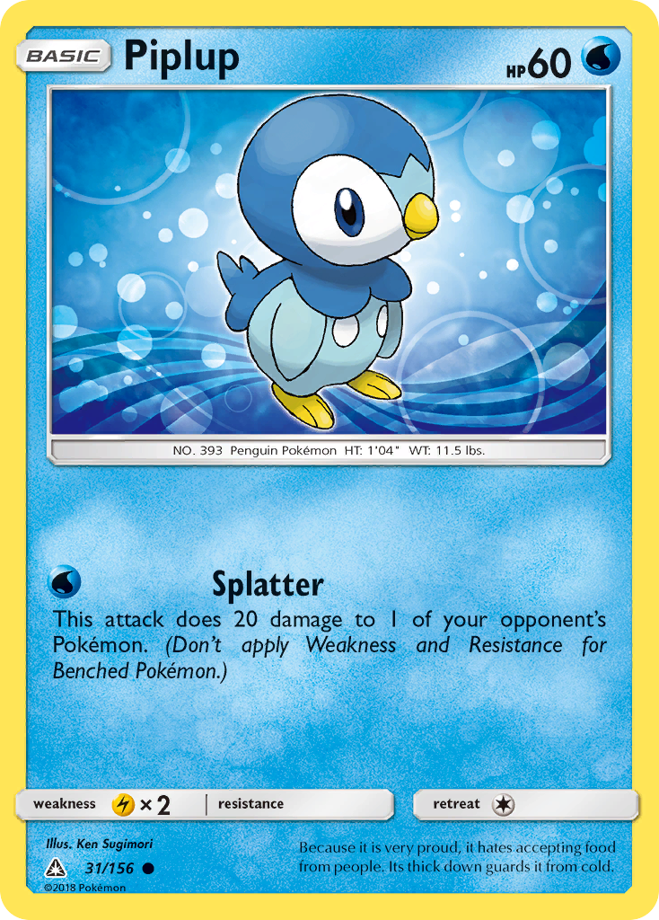 Piplup - 31/156 - Ultra Prism SM5 - Common