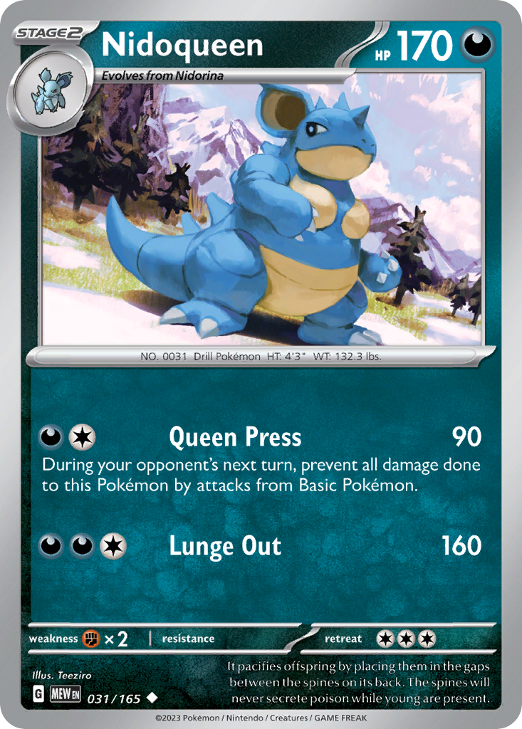 Nidoqueen - 31/165 - 151 SV3PT5 - Uncommon