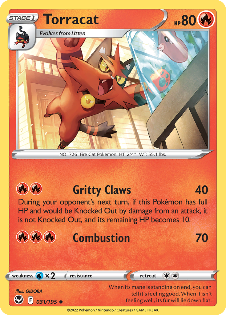 Torracat - 31/195 - Silver Tempest SWSH12 - Uncommon