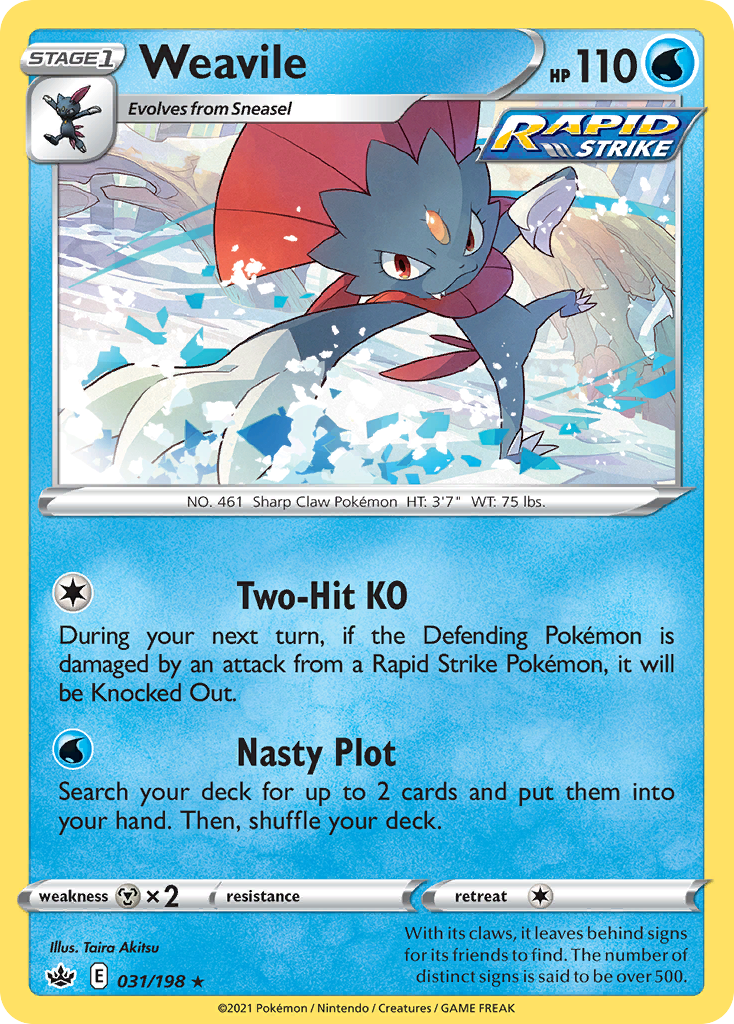 Weavile - 31/198 - Chilling Reign SWSH6 - Rare Holo