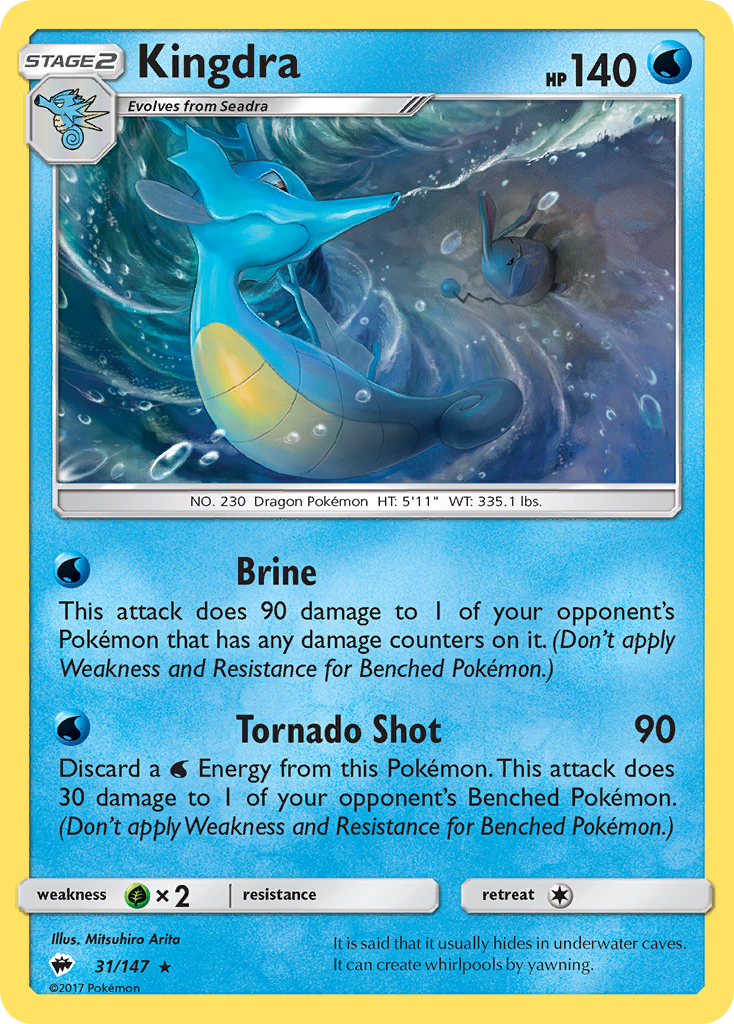 Kingdra - 31/147 - Burning Shadows SM3 - Rare Holo