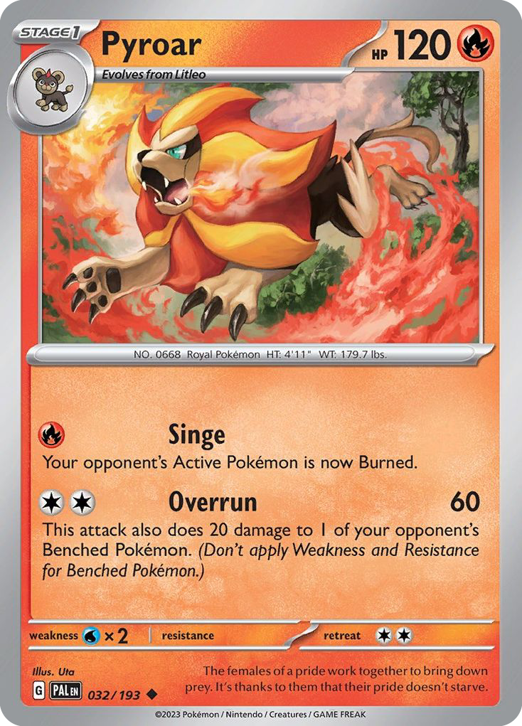 Pyroar - 32/193 - Paldea Evolved SV2 - Uncommon