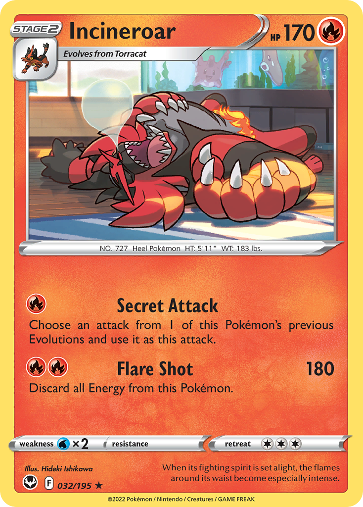 Incineroar - 32/195 - Silver Tempest SWSH12 - Rare