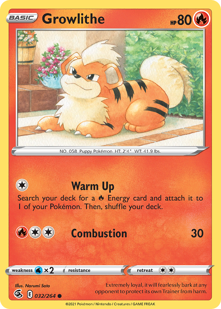 Growlithe - 32/264 - Fusion Strike SWSH8 - Common