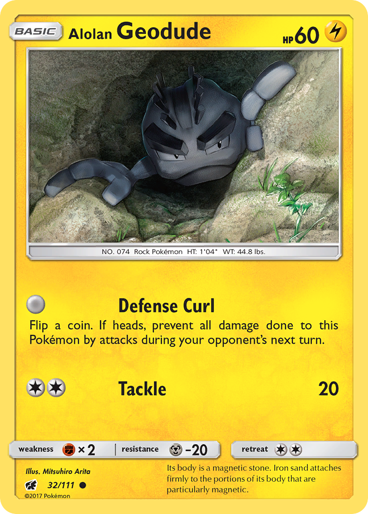 Alolan Geodude - 32/111 - Crimson Invasion SM4 - Common