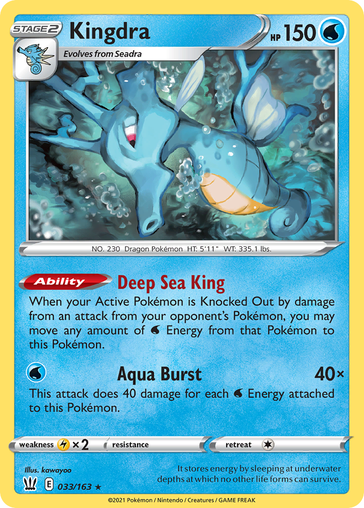 Kingdra - 33/163 - Battle Styles SWSH5 - Rare Holo