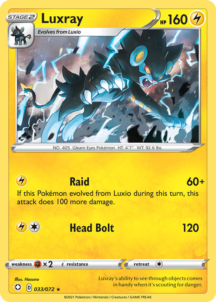 Luxray - 33/72 - Shining Fates SWSH45 - Rare Holo