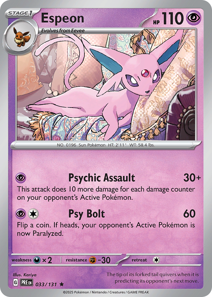 Espeon - 33/131 - Prismatic Evolutions SV8PT5 - Rare