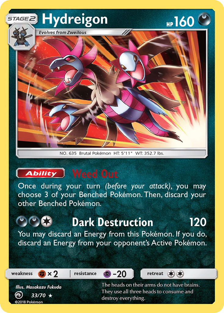 Hydreigon - 33/70 - Dragon Majesty SM75 - Rare Holo