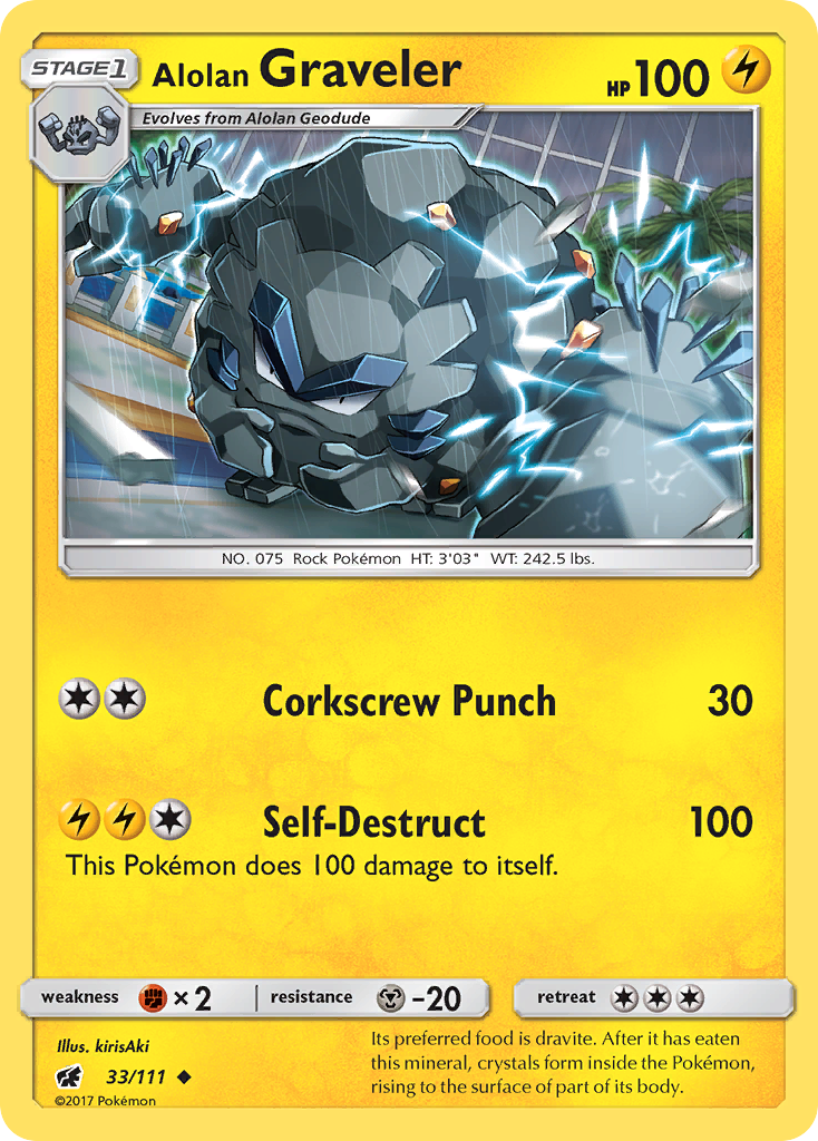 Alolan Graveler - 33/111 - Crimson Invasion SM4 - Uncommon