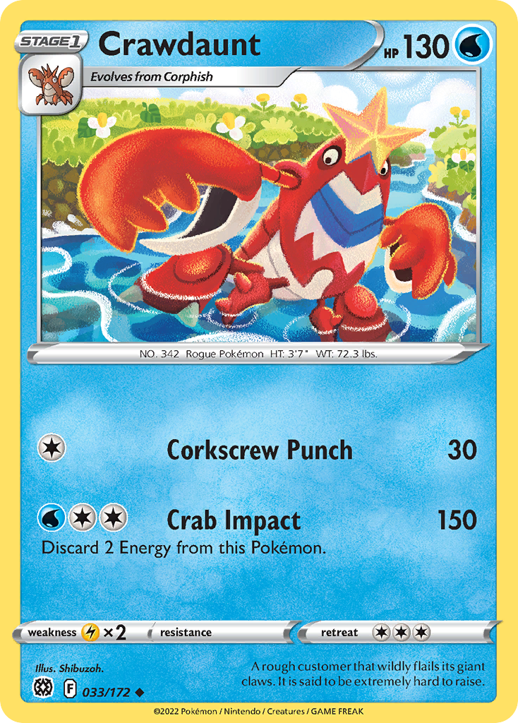 Crawdaunt - 33/172 - Brilliant Stars SWSH9 - Uncommon