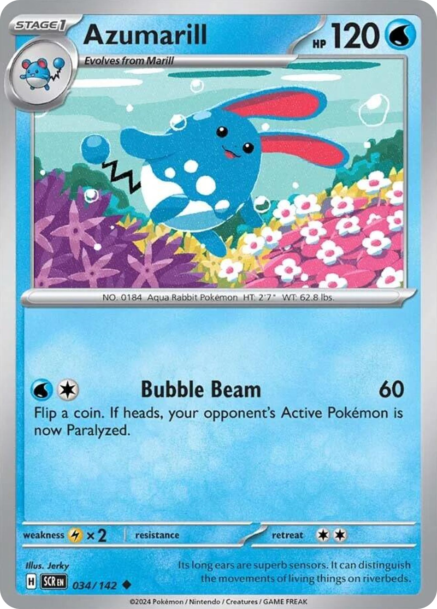 Azumarill - 34/142 - Stellar Crown SV7 - Uncommon