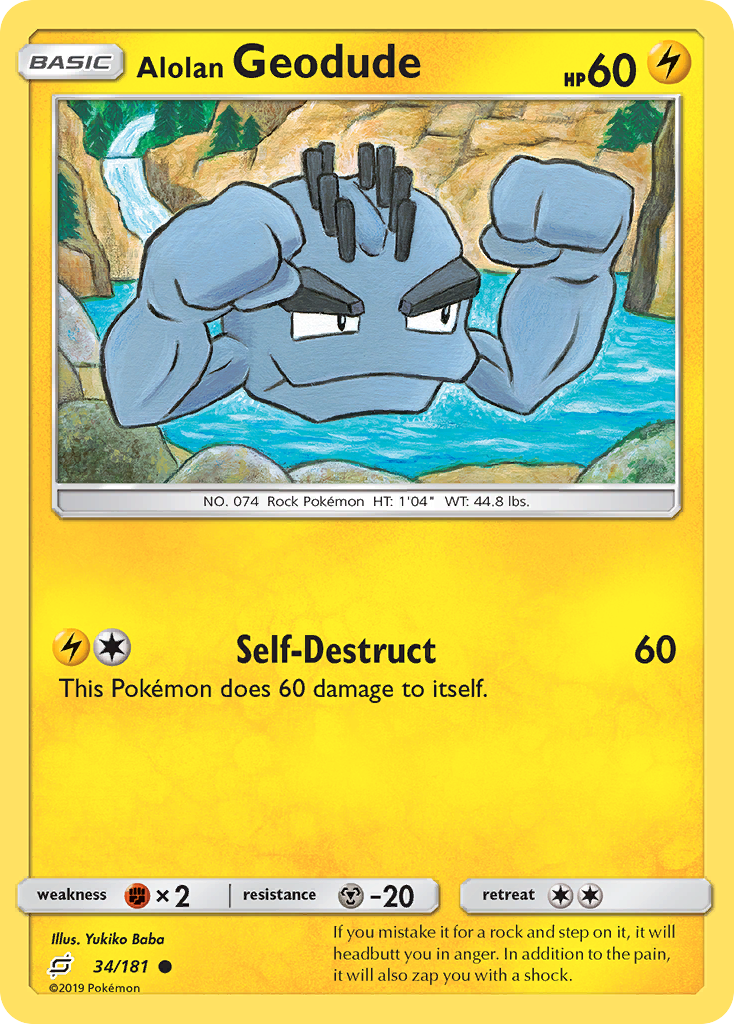 Alolan Geodude - 34/181 - Team Up SM9 - Common