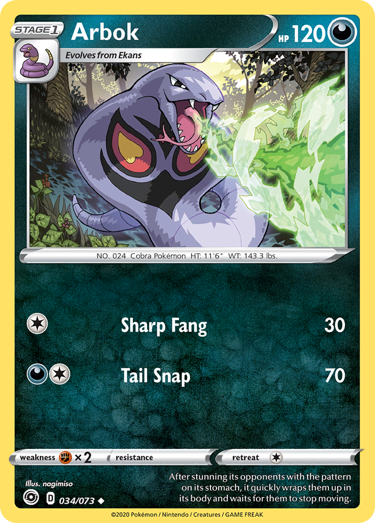Arbok - 34/73 - Champion's Path SWSH35 - Uncommon