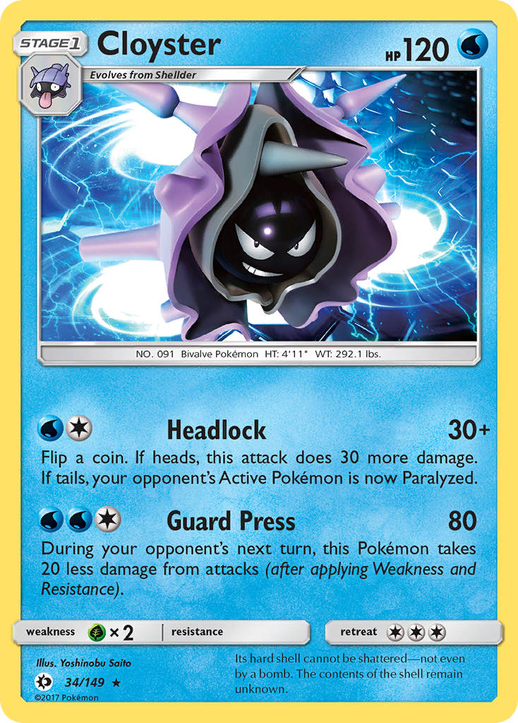 Cloyster - 34/149 - Sun & Moon SM1 - Rare