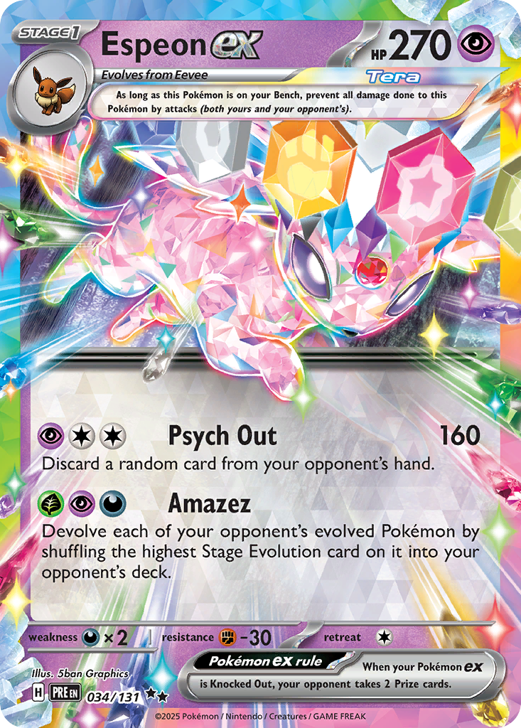 Espeon ex - 34/131 - Prismatic Evolutions SV8PT5 - Double Rare
