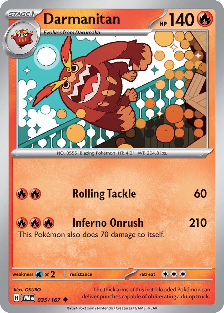 Darmanitan - 35/167 - Twilight Masquerade SV6 - Uncommon