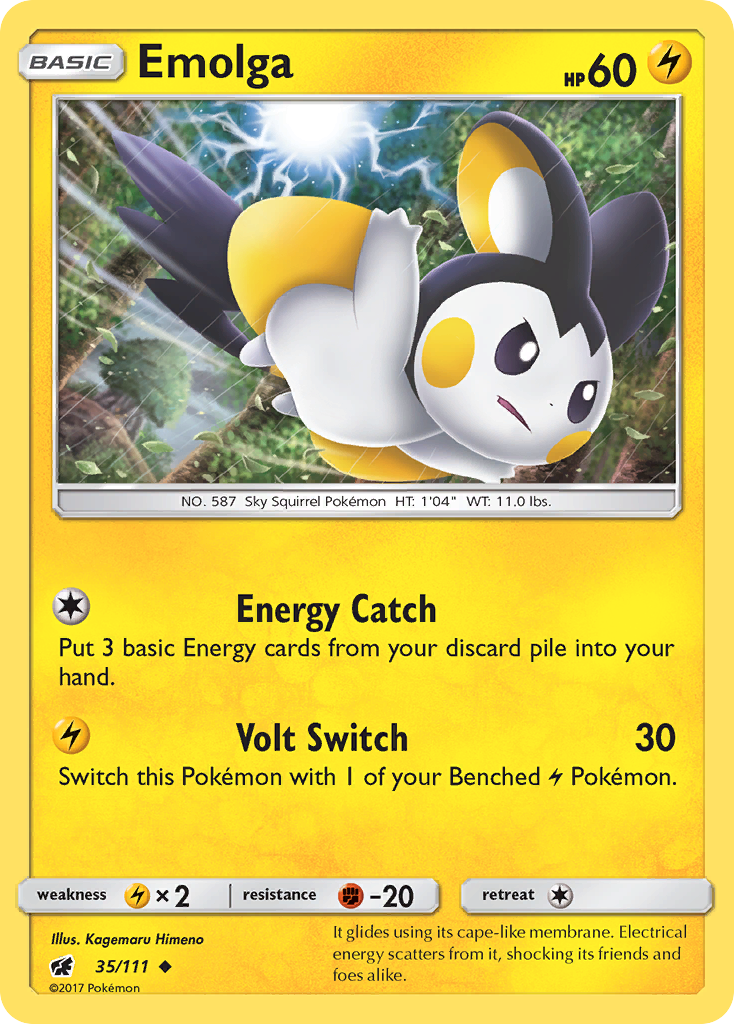 Emolga - 35/111 - Crimson Invasion SM4 - Uncommon
