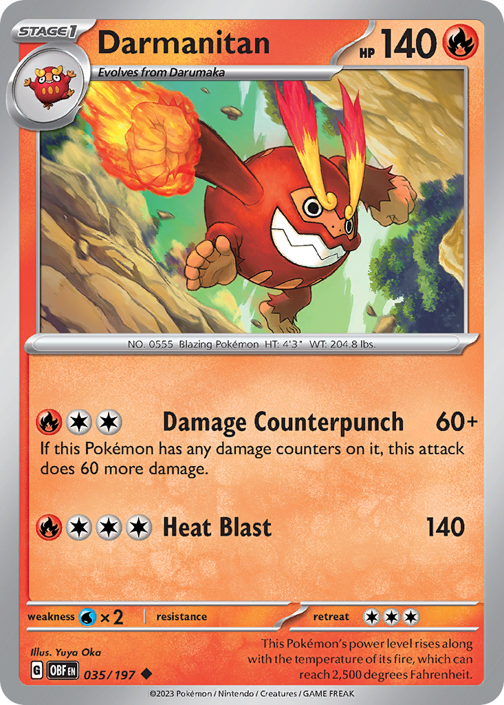 Darmanitan - 35/197 - Obsidian Flames SV3 - Uncommon