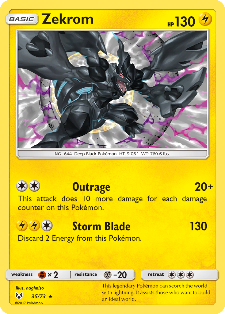 Zekrom - 35/73 - Shining Legends SM35 - Rare Holo