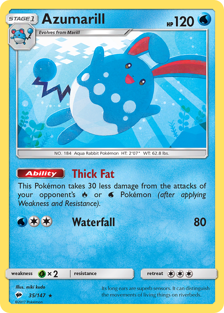 Azumarill - 35/147 - Burning Shadows SM3 - Rare
