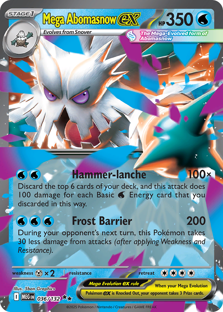 Mega Abomasnow ex - 36/132 - Mega Evolution ME1 - Double Rare