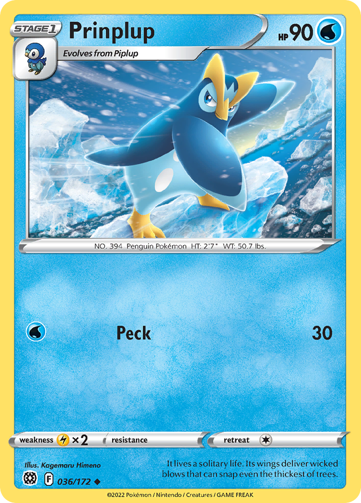Prinplup - 36/172 - Brilliant Stars SWSH9 - Uncommon