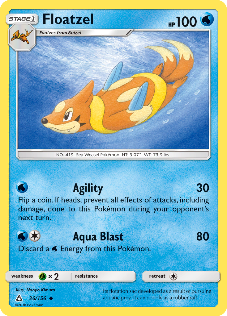 Floatzel - 36/156 - Ultra Prism SM5 - Uncommon