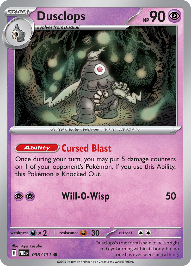 Carta Pokémon Dusclops de Prismatic Evolutions #36