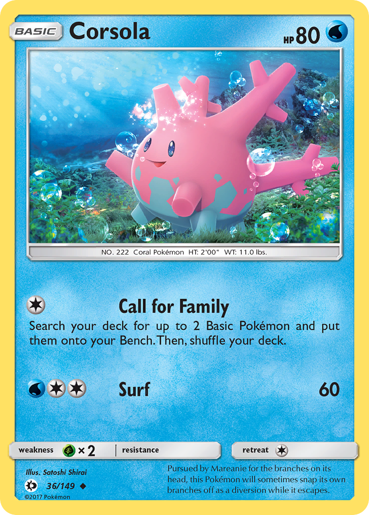 Corsola - 36/149 - Sun & Moon SM1 - Uncommon