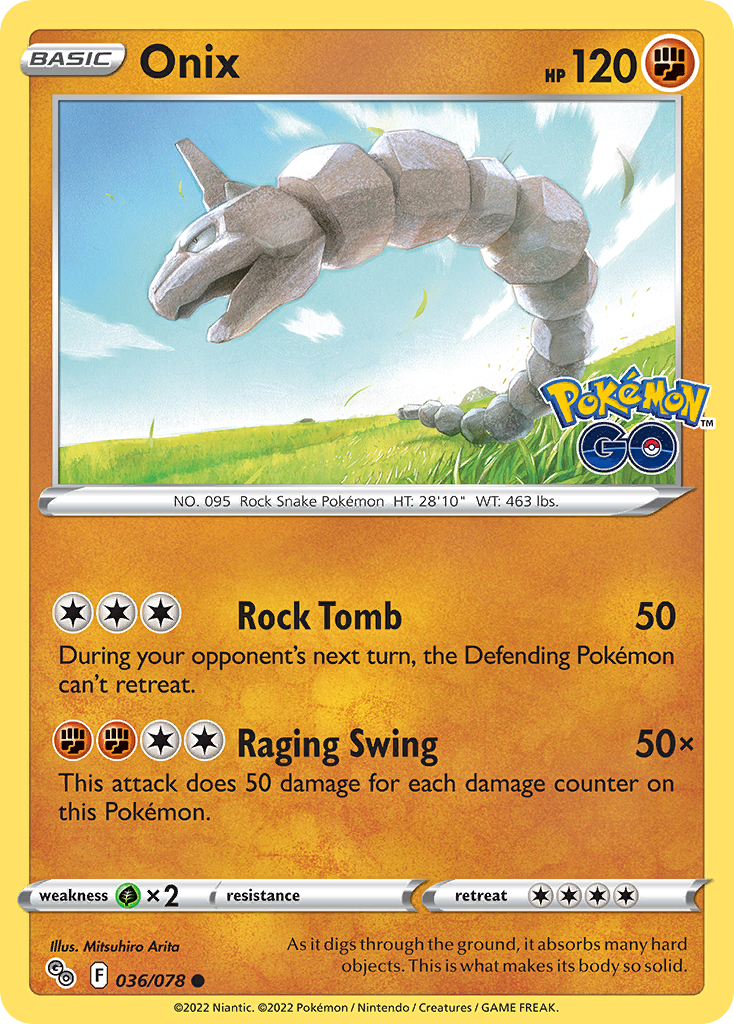 Onix - 36/78 - Pokémon GO PGO - Common