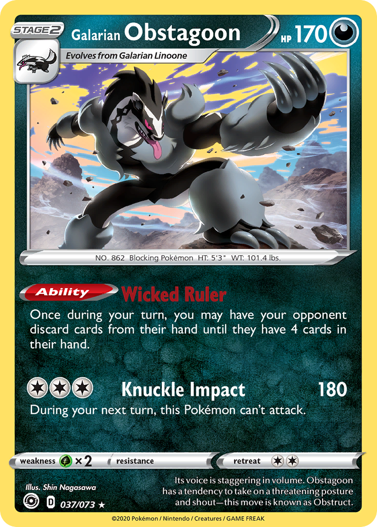 Galarian Obstagoon - 37/73 - Champion's Path SWSH35 - Rare Holo